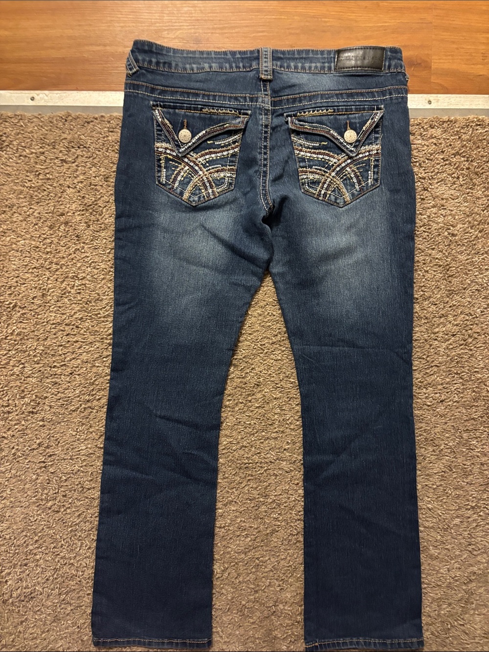 TwentyOneBlack By Rue 21 Women's 9/10 Reg Flare Jeans Rhinestone Pockets